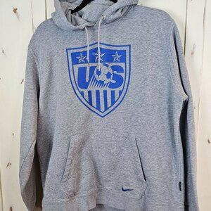 Nike US Soccer Hoodie Gray Graphic Pullover Sweatshirt XL USA Soccer